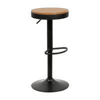 Wakeshome - Reposapiés Taburete Regulable Silla Bar Ajustable Giratorio 360° Rustica Vintage