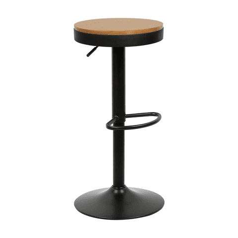 Wakeshome - Reposapiés Taburete Regulable Silla Bar Ajustable Giratorio 360° Rustica Vintage