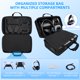 thumbnail image 3 of Compatible con la consola de juegos PlayStation 5 Pro Funda protectora de almacenamiento con correa para el hombro, organizador de gran capacidad para accesorios de viaje-Negro, 3 of 6