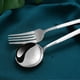 thumbnail image 3 of Juego de cubiertos con mango de color sólido, juego de cubiertos de acero inoxidable de 4 piezas, juego de utensilios de cocina para 1, 3 of 5