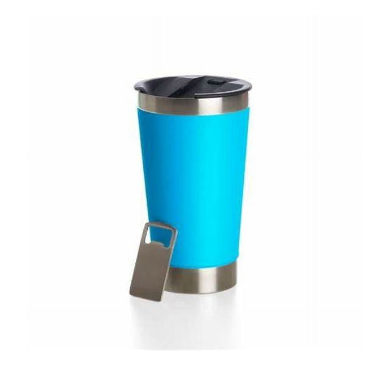 Termico - Vaso Térmico Acero Bebidas Frías / Calientes Con Destapador Color Celeste.