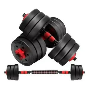 Leon Import - Set Mancuernas Y Barra Unibles 40Kg Fitness Pesas Ajustables