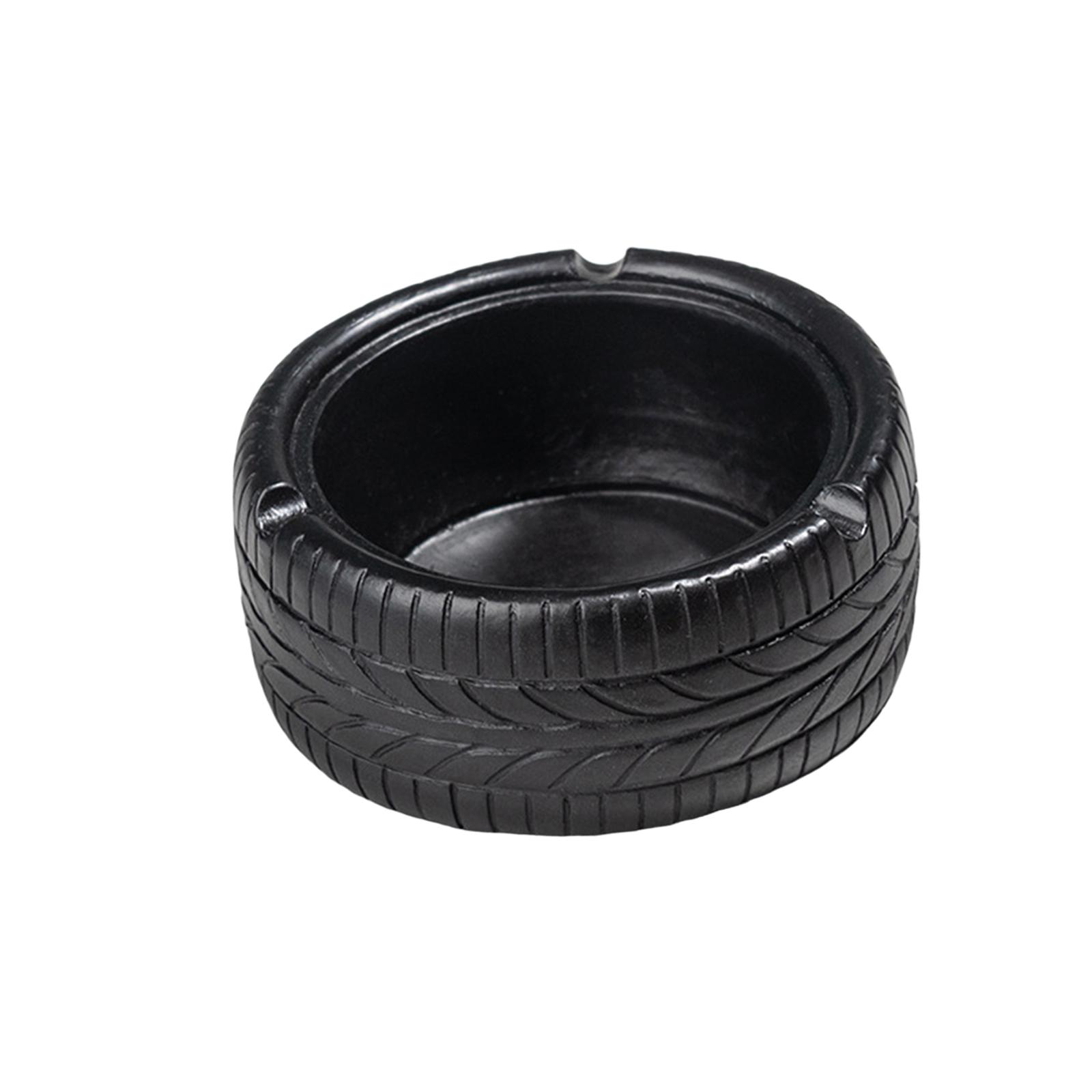 Magideal - Cenicero Con Forma De Neumático, Decoración De Resina, Cenicero Para Sala De Estar, Accesorios Para El Hogar, Negro