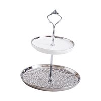 Bothyi - Estante Para Tartas, Plato Para Dulces, Plato De Frutas, Soporte Para Repostería Para Fiesta Comercial, Cumpleaños, A Plata