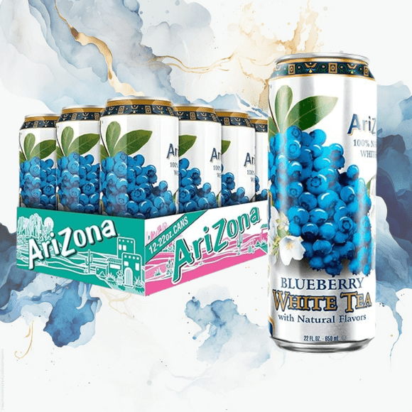Pack 12 unidades Té Blanco Arándano, Lata 650 ml