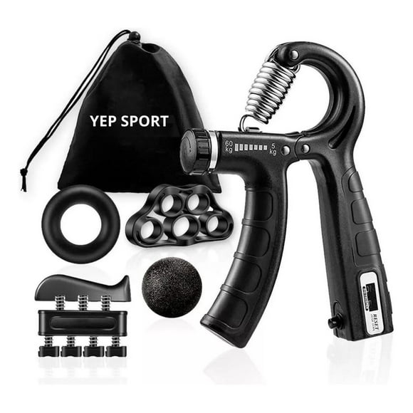 Set Hand Grip 5-60 Kg Manos Dedos Antebrazo Yepsport negro