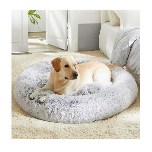 Cama Antiestres de Felpa para mascotas 80 cm - Gris