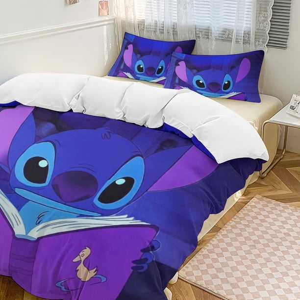 StitchCartoon Collection 3-Piece Comforter Set, Personalized Bedding Decor for Kids And Teens Bed Sheets