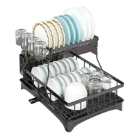 Genérico - Secaplatos Metal 2 Niveles Con Cubiertero