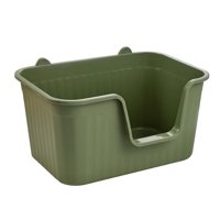 Magideal - Caja De Arena Para Gatos Con Tapa Abierta, Bandeja Para Arena Para Mascotas, Antisalpicaduras, Portátil, Resistente, Para Todo Tipo De Arena Para Gato Verde Xl