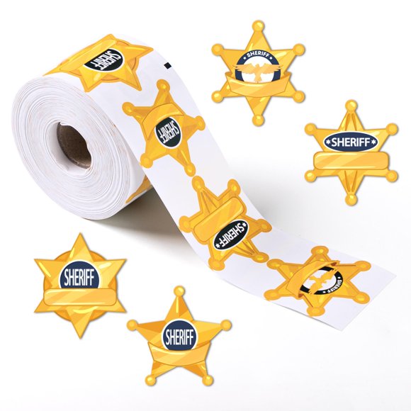 Pegatina INKNOTE Insignia de Sheriff 600 uds 5 cm 4 estilos