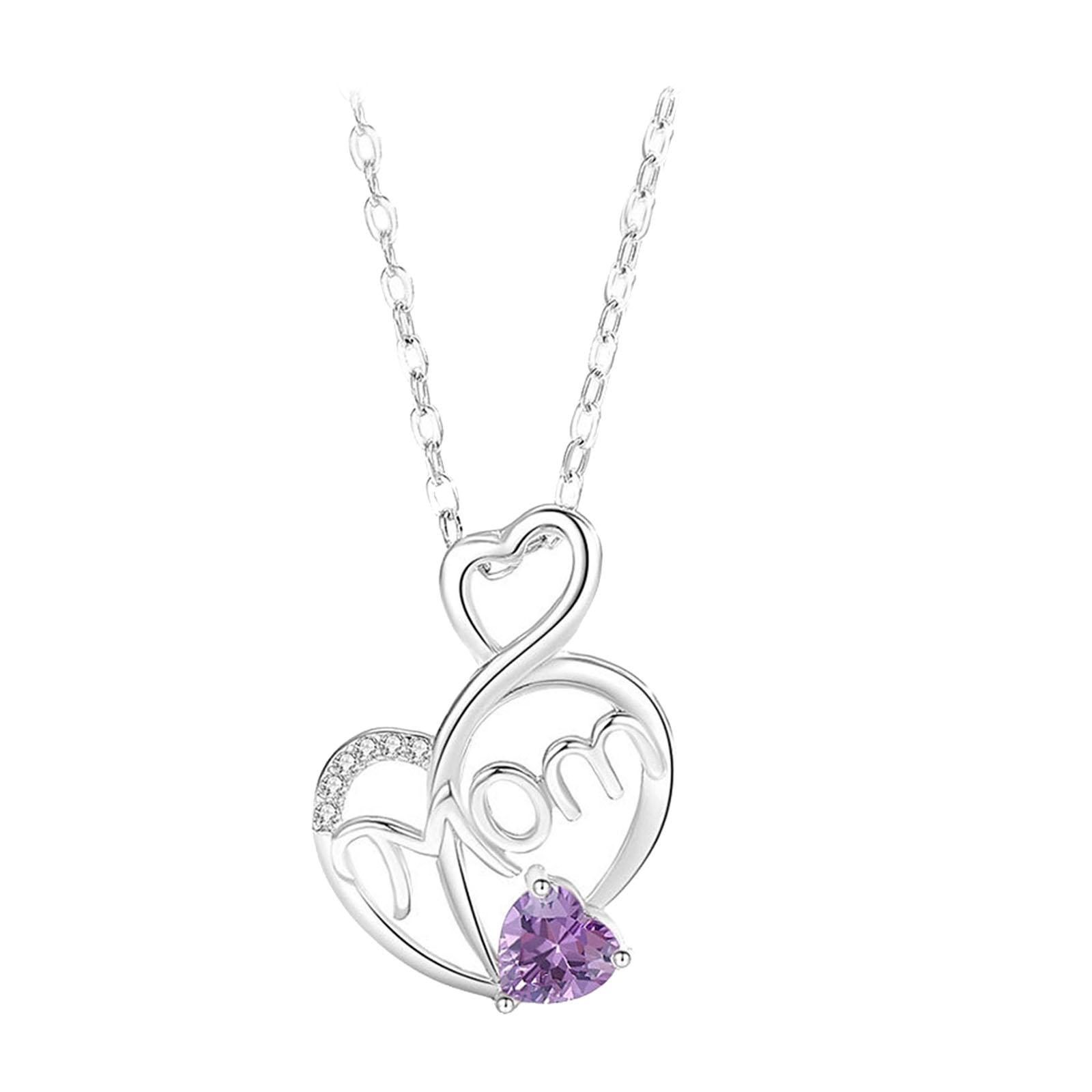 Ioensy - Regalos Para Mamá, Joyería Colgante, Regalos De Cumpleaños, Collar Para Mamá Para Abuela, Su Madre, Diamantes De Imitación Morados