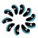 thumbnail image 1 of 10pcs Neopreno Golf Club Cubiertas para la cabeza Wedge Iron Protective Black + Light Blue, 1 of 5