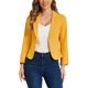 thumbnail image 1 of Blazer Abierto de Regreso a Clases para Mujeres INSPIRE CHIC Chaqueta de Traje Corto de Verano para el Trabajo Amarillo Oscuro-Sólido XL, 1 of 6
