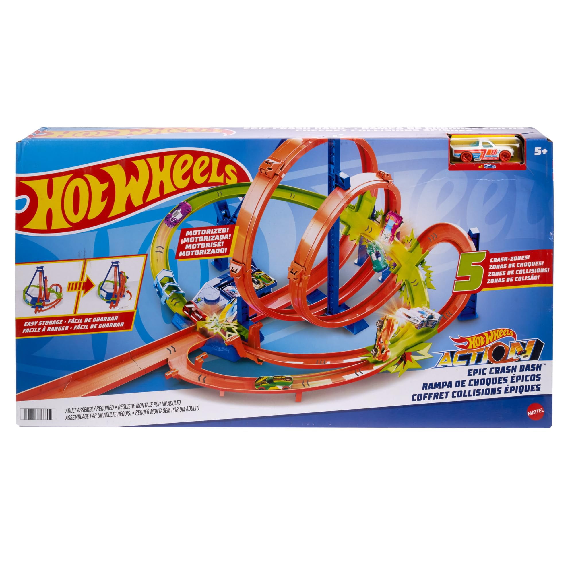 Set De Pista De Coches De Juguete Hot Wheels Action Epic Crash Dash 1:64