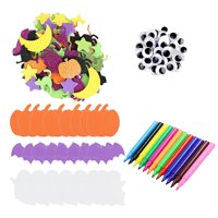 Magideal - Paquete De 24 Pegatinas De Espuma De Calabaza, Kits De Manualidades Para Decoración De Cara De Calabaza De Halloween, Suministros Para Fiesta De Hallo Víspera De Todos Los Santos