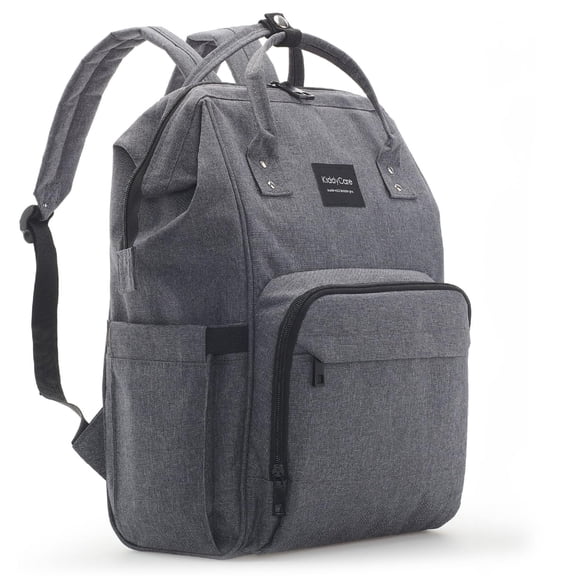 Mochila Pañalera KiddyCare Impermeable Gris Oscuro