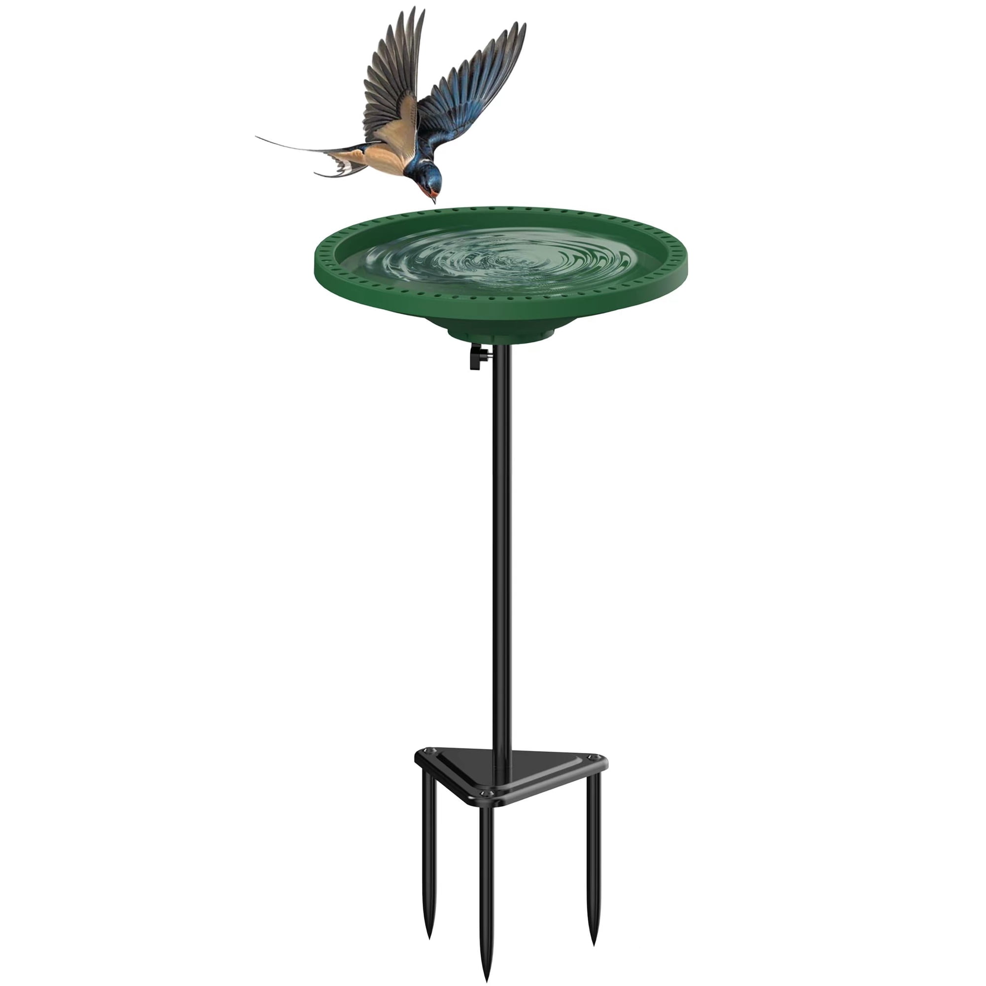 Bañera para pájaros WiwiIron de 98 cm, desmontable, resistente, verde