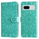thumbnail image 1 of Funda tipo cartera FOXDOCK para Google Pixel 7 , diseño girasol en relieve, cuero PU, cierre magnético, soporte y tarjetero, 1 of 5