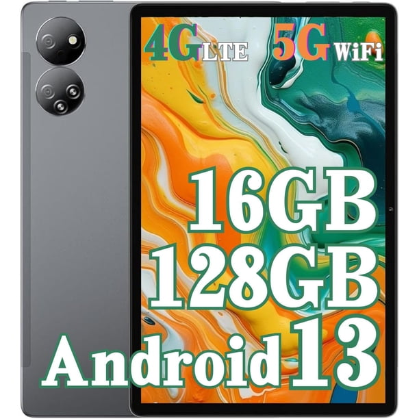 JXCNSNW Tablet Android de 10.1" con 4G LTE Doble SIM, 16 GB RAM, 128 GB de Almacenamiento, Android 13.0, Expansión hasta 1 TB, Pantalla IPS Táctil, Doble Cámara, Wi‑Fi/WLAN/Bluetooth/GPS, TYD‑109pro