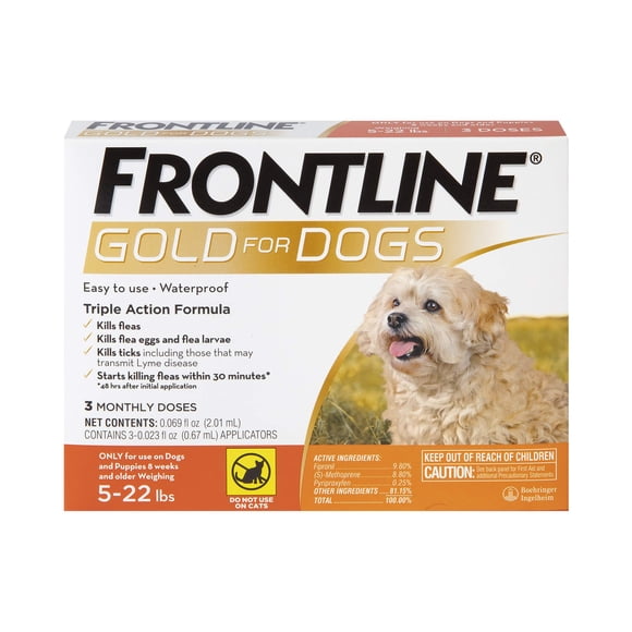 Tratamiento Frontline Gold para Pulgas y Garrapatas para Perros Pequeños Paquete de 3