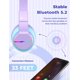 thumbnail image 5 of Auriculares Bluetooth iClever BTH12 para niños con luces LED morados, 5 of 7