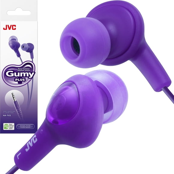 Auriculares JVC HAFX5V Gumy Plus con cable, violeta