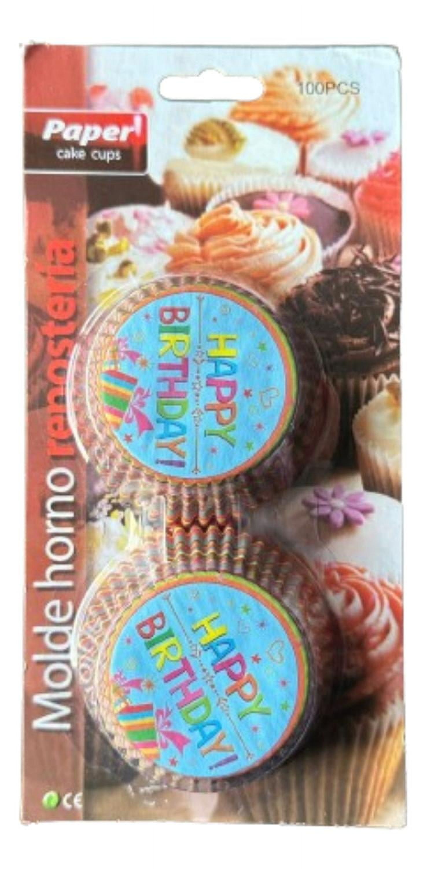 Genérico - Capsulas Cupcake Diseño D Happy Bday 100 Un Blanco