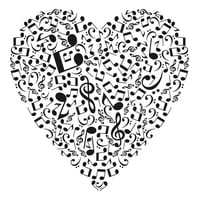 Rienda Libre Graphics - Decomural Music Notes Love Heart Ws-15522