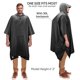 thumbnail image 4 of Poncho impermeable PTEROMY 3 en 1 con capucha, impermeable y ligero, negro, 4 of 7