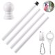 thumbnail image 2 of Kit de asta para bandera BONWIN de 1,5 m de acero inoxidable blanco para montaje en pared, 2 of 9