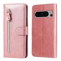 Gangxun - Funda Con Cremallera Para Google Pixel 8 Pro, Carcasa Cartera De Cuero Pu Con Soporte Y Tarjetero