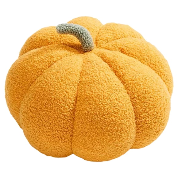 Lovely Pumpkin Toy Comfortable Hugging Skin-Friendly Plush Doll Decoration Sleeping Pillow for Halloween Christmas Girls Office Amarillo