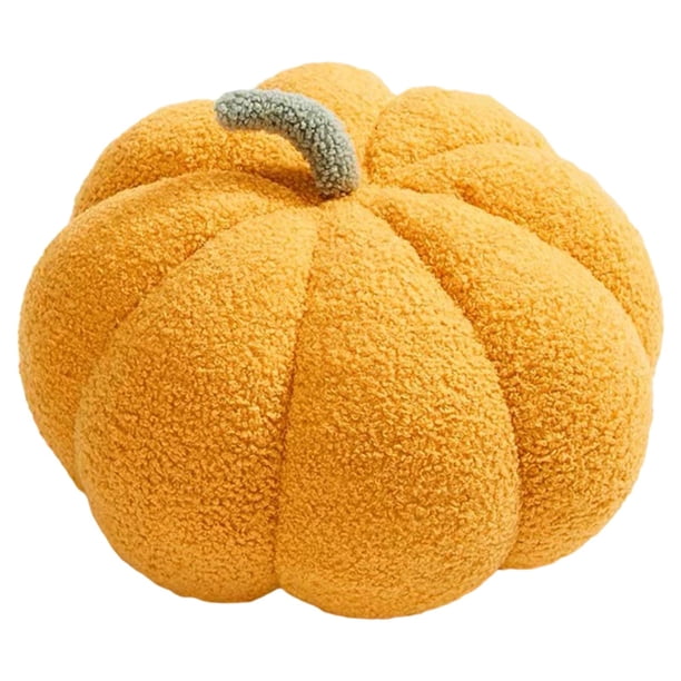 Lovely Pumpkin Toy Comfortable Hugging Skin-Friendly Plush Doll Decoration Sleeping Pillow for Halloween Christmas Girls Office Amarillo