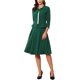 thumbnail image 2 of INSPIRE CHIC Conjuntos de Traje de Falda de Negocios para Mujeres 2 Piezas Conjuntos Oficina Chaqueta Blazer de Manga 3/4 Faldas Plisadas S Verde Oscuro, 2 of 5