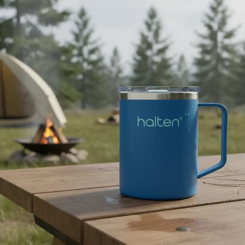 Termo Café/ Tea 450 ml Acero Inoxidable Halten Funny Azul Indigo