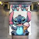 thumbnail image 1 of Stitch Eating Ice Cream 3 Pieces Duvet Cover Set Full Size Super Soft Fade Resistant Microfiber, 1 of 4