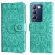 thumbnail image 5 of Funda tipo cartera FOXDOCK para Vivo Y200E 5G , diseño girasol en relieve, cuero PU, cierre magnético, soporte y tarjetero, 5 of 5