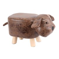 Magideal - Reposapiés De Animales, Silla Puf Con Forma De Perro De Dibujos Animados, Reposapiés, Taburete Cambiador Para Sala De Estar, Sala De Juegos, Dormitori Marrón