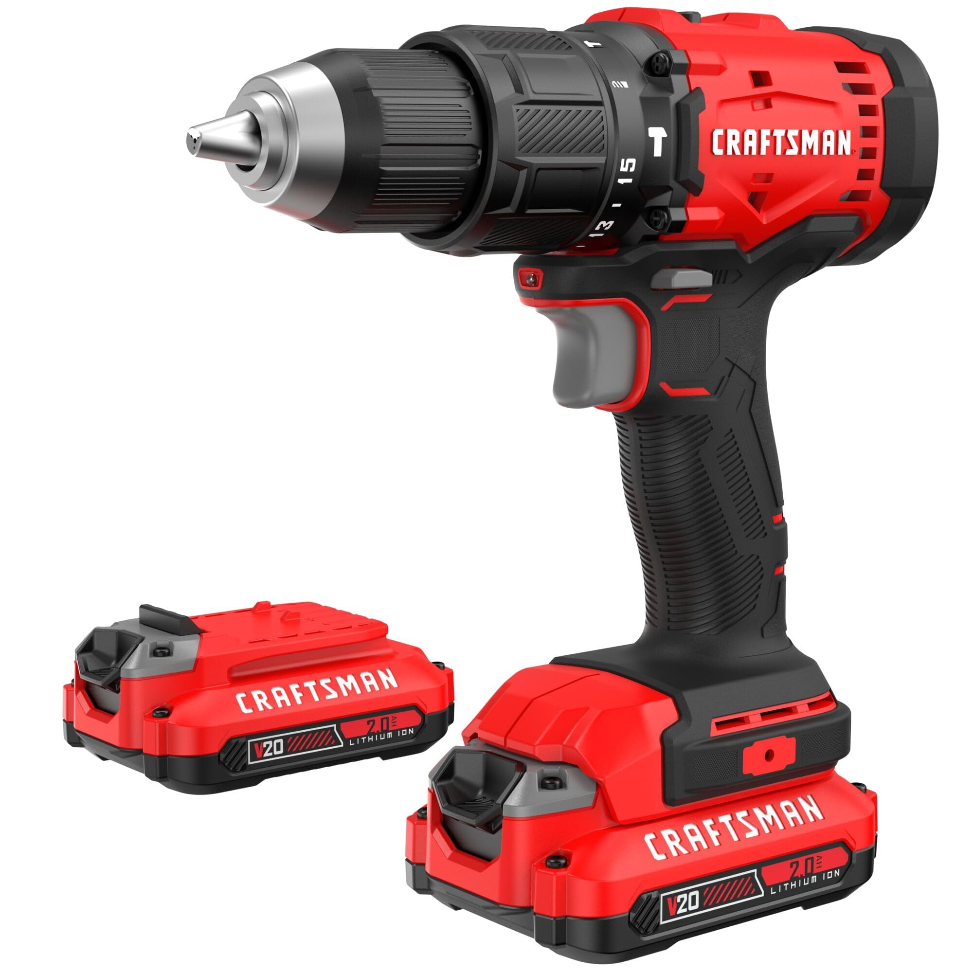 Taladro Percutor Inalámbrico Craftsman 20 V Max 1/2 Con 2 Baterías