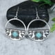 thumbnail image 1 of 1pair Boho Style Vintage Earrings with Turquoise - Ancient Silvery Design for Women and Girls, 1 of 5