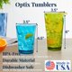 thumbnail image 2 of Juego de 16 vasos de plástico Optix de US Acrylic, libres de BPA, 2 of 8