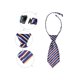 thumbnail image 3 of INSPIRE CHIC Lindo Uniforme Corbata Pre-anudada Rayada Corbatas Cortas para Mujeres Escuela Casual Talla Única Índigo Cian Oro, 3 of 6