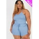 thumbnail image 1 of Conjunto de Top Corto de Canalé y Shorts de Talla Grande, 1 of 2