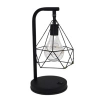 Click Ventas - Lampara De Mesa Metal Diseño Diamante Decoración Hogar A Pilas