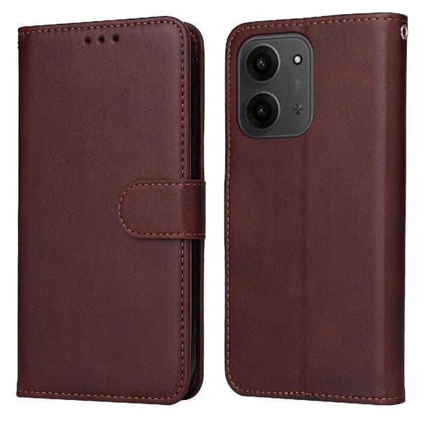 Funda Billetera para Xiaomi Redmi 15C 4G con Porta Tarjetas y Soporte Ajustable Marrón