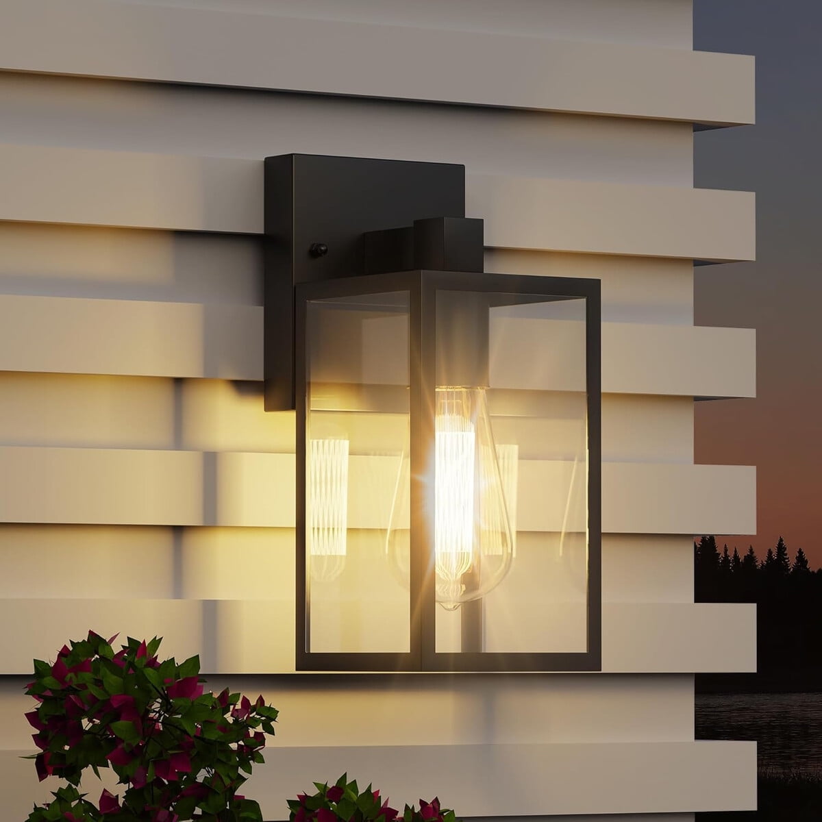 Aplique Exterior Wihtu Led Negro 10in E26 Impermeable