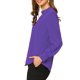 thumbnail image 4 of Blusa con Cuello de Pie y Botón de Ojal Plisado para Mujer INSPIRE CHIC M Púrpura, 4 of 7