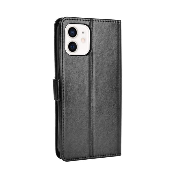 Funda tipo libro para iPhone 12 Mini, cartera todo‑en‑uno, funda multifuncional con tarjetero y correa de muñeca desmontable