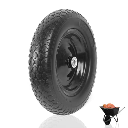Llanta para carretilla AR-PRO 14.5x8 cm sin aire con kit de adaptadores